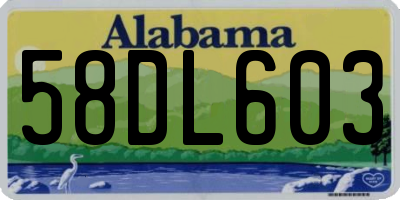 AL license plate 58DL603