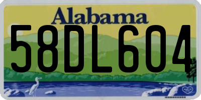 AL license plate 58DL604