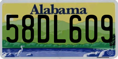AL license plate 58DL609