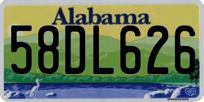 AL license plate 58DL626