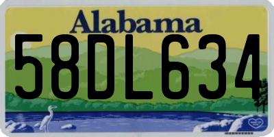AL license plate 58DL634