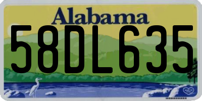 AL license plate 58DL635