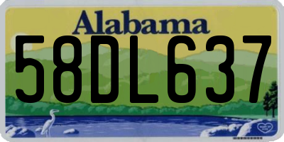 AL license plate 58DL637