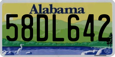 AL license plate 58DL642