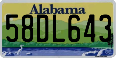 AL license plate 58DL643