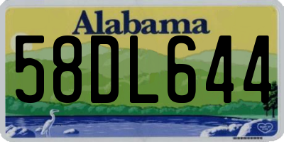 AL license plate 58DL644