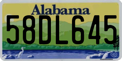 AL license plate 58DL645