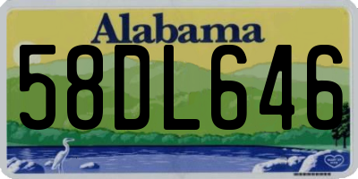 AL license plate 58DL646