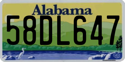 AL license plate 58DL647