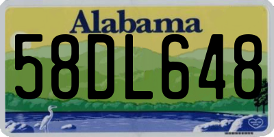 AL license plate 58DL648