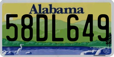 AL license plate 58DL649