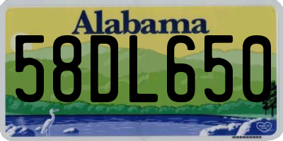 AL license plate 58DL650