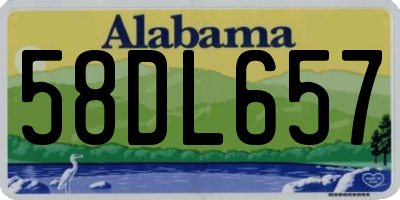 AL license plate 58DL657