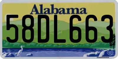 AL license plate 58DL663