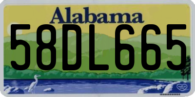 AL license plate 58DL665