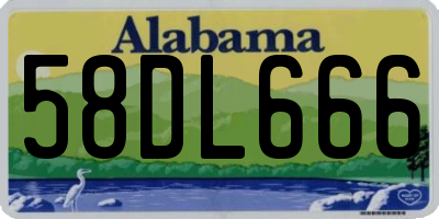 AL license plate 58DL666