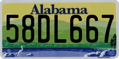 AL license plate 58DL667
