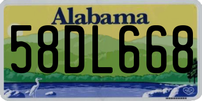 AL license plate 58DL668