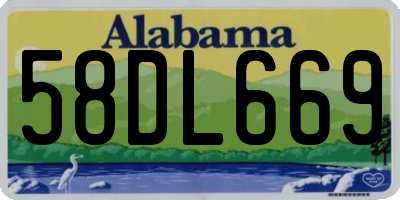 AL license plate 58DL669