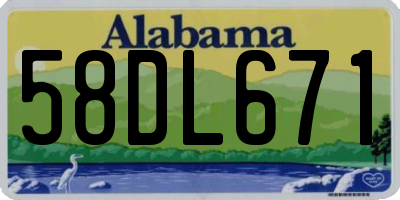 AL license plate 58DL671
