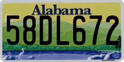 AL license plate 58DL672