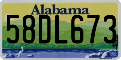 AL license plate 58DL673