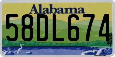 AL license plate 58DL674