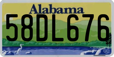 AL license plate 58DL676