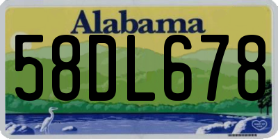 AL license plate 58DL678