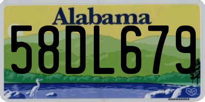 AL license plate 58DL679