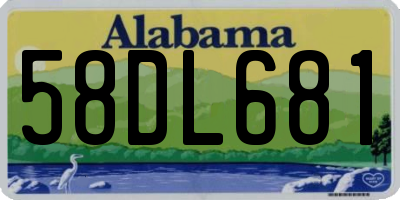 AL license plate 58DL681
