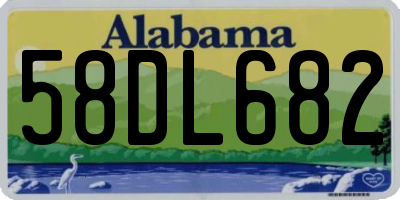 AL license plate 58DL682