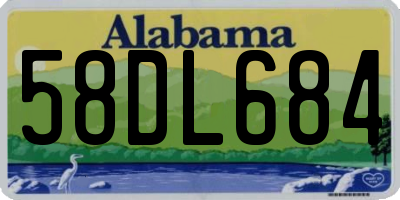 AL license plate 58DL684