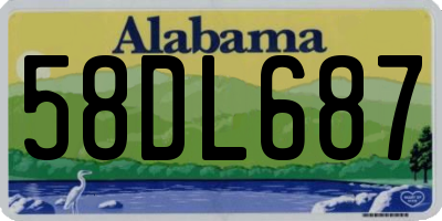 AL license plate 58DL687