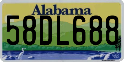 AL license plate 58DL688