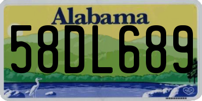 AL license plate 58DL689