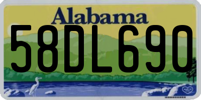 AL license plate 58DL690