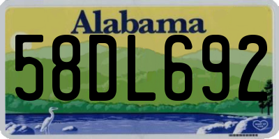AL license plate 58DL692