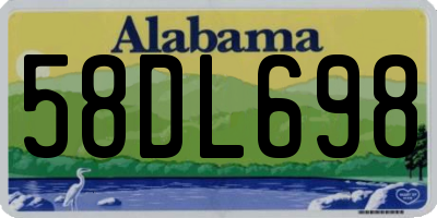 AL license plate 58DL698
