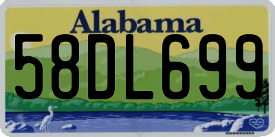 AL license plate 58DL699