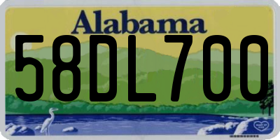 AL license plate 58DL700