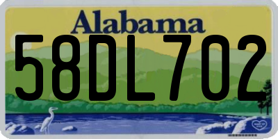 AL license plate 58DL702