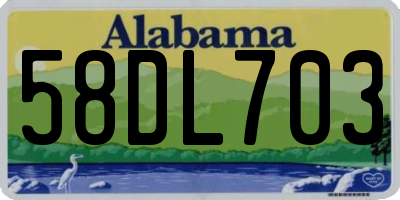 AL license plate 58DL703