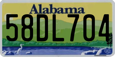 AL license plate 58DL704