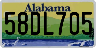 AL license plate 58DL705