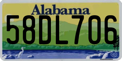 AL license plate 58DL706