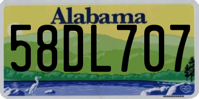 AL license plate 58DL707