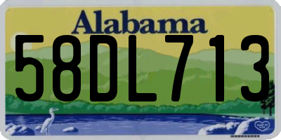 AL license plate 58DL713