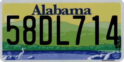 AL license plate 58DL714