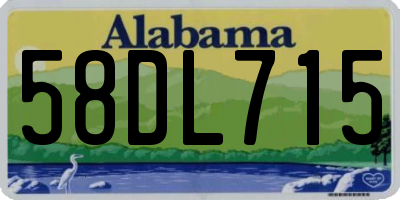 AL license plate 58DL715